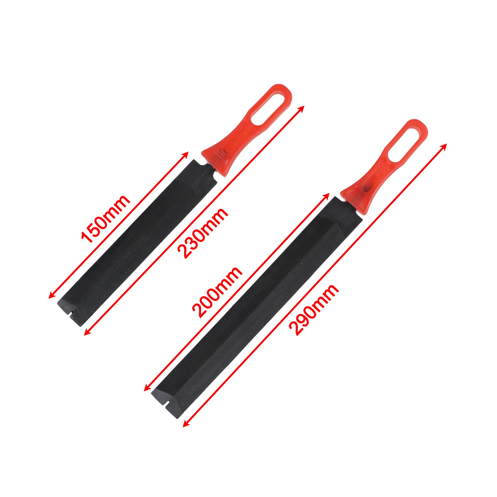 2PCS Steel Saw Files Featuring Cross-Section For Hand Saw Tooth Alignment And Edge Smoothing Rubber Handle For Control