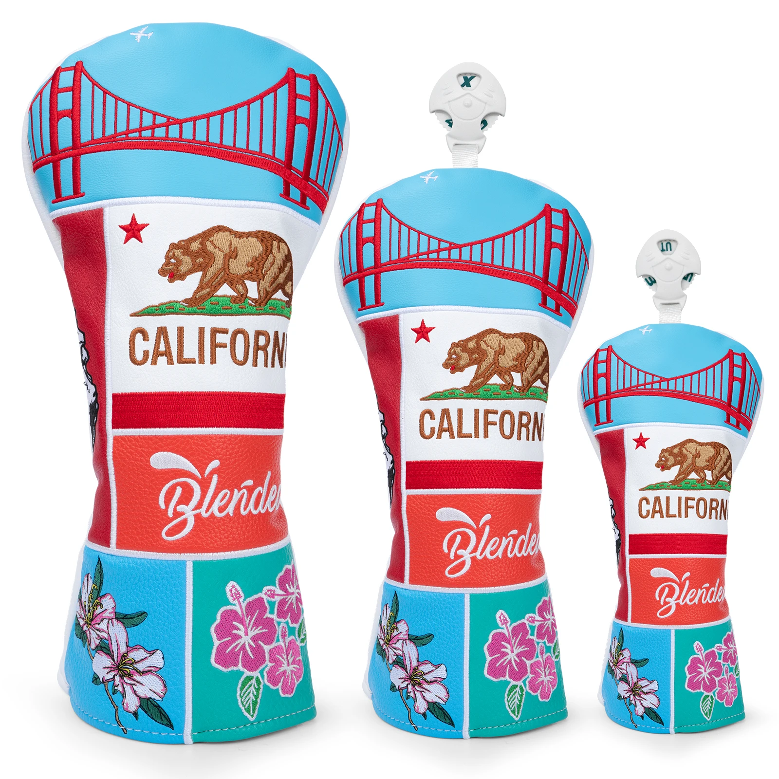 أغطية رأس الجولف مطرزة بالكامل أغطية رأس نادي الجولف من الجلد الفاخر لسائقي الجولف أغطية خشبية أغطية رأس هجينة 3 خشب #1