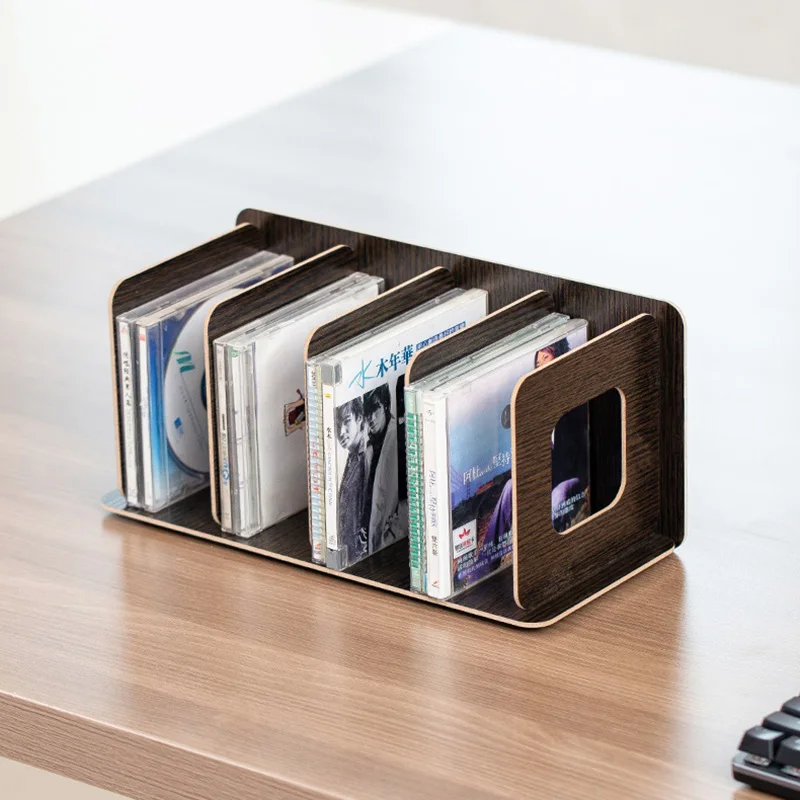 Cd Rek Hout Ontvangst Creatieve Display Rack Dvd Film Rack Cd Kast Opbergdoos Bureau Thuis Organisator Woonkamer Opslag