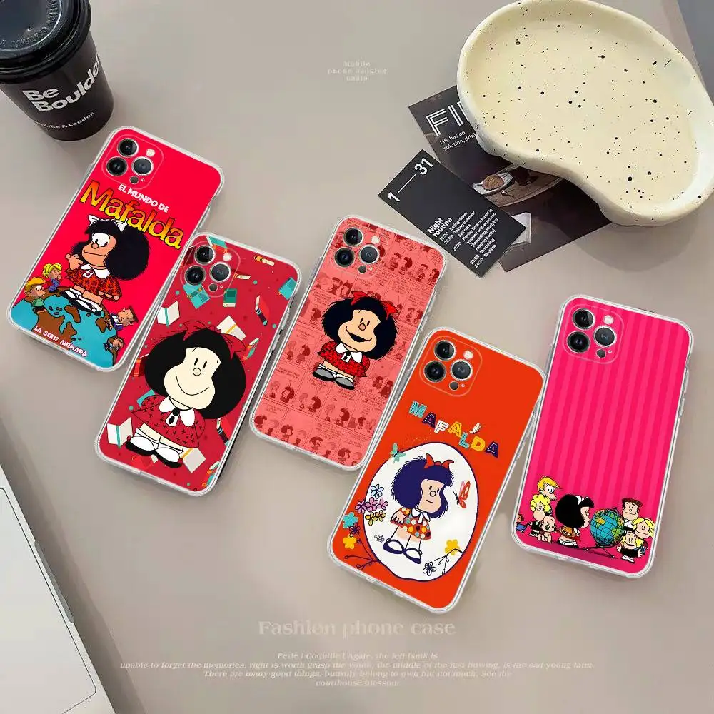 Hot Mafalda For IPhone 17 16 Pro 15 13 16e 11 12 14 17 Pro Max Shockproof Anti-drop Cover