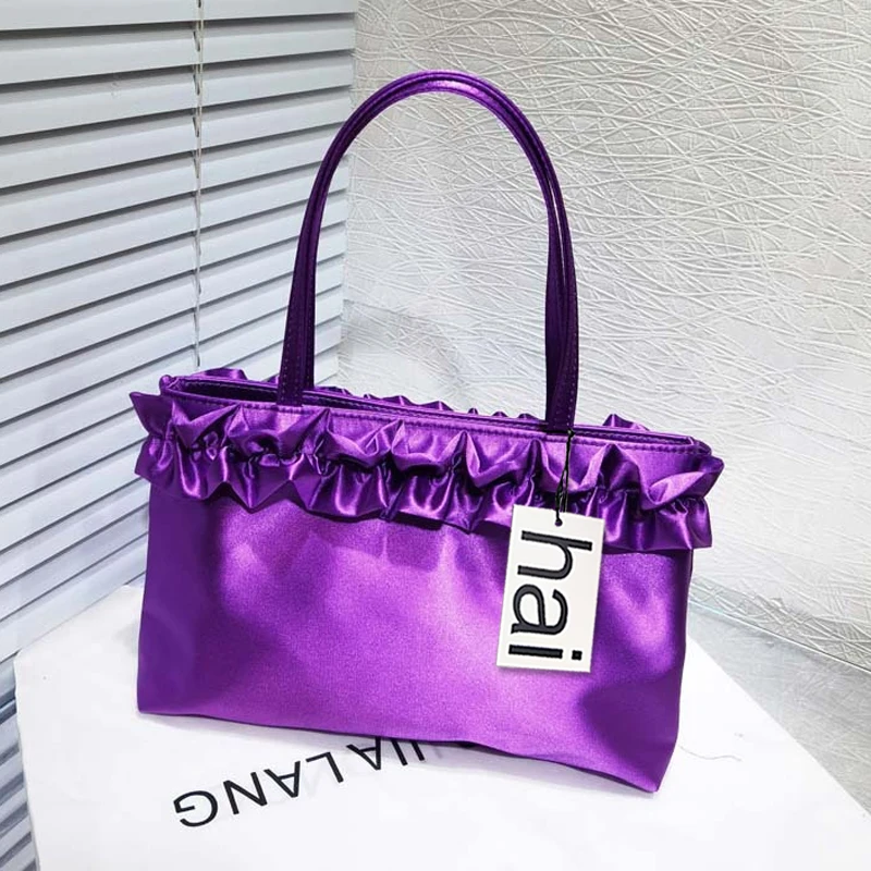 Luxury Women's Silk Satin Wrinkle Tote Bag, Designer Clutch for Evening Party/Prom/Wedding, Ideal Gift Accessory