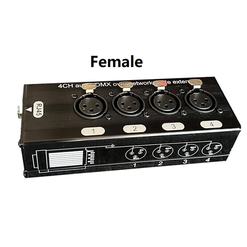 BTLIFE-1Pair 4-Kanal 3Pin XLR Audio RJ45 Ethernet Extender Netzwerkkabel Extender DMX512 Netzwerk Signal Extender männlich + weiblich