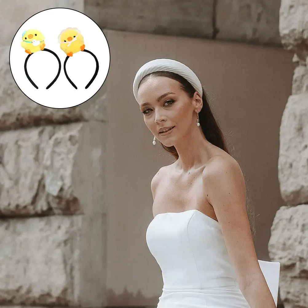 

2 шт. мультяшные повязки на голову в виде цыплят, милые повязки для костюмов животных, аксессуары для волос для вечеринок и косплея, реквизит для фотосессий на фестивалях