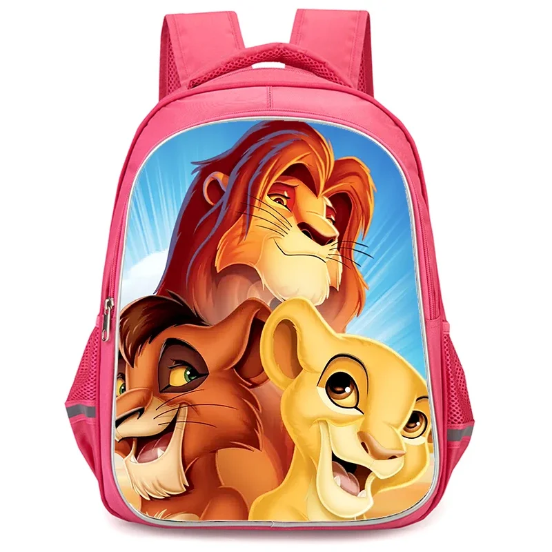 

Disney Girls School Backpack with Double Zipper Pocket,Pink Cartoon The Lion King School Bag,Durable 16-in Kids Bag