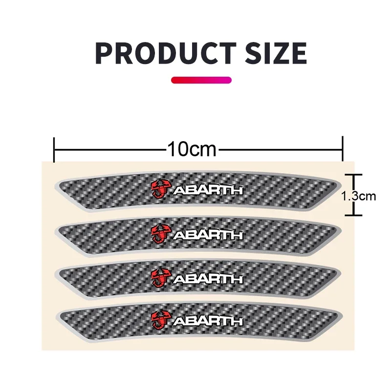 4Pcs Car Wheel Hub Rim Stickers Auto Decor Decals Carbon Fiber Sticker For Abarth Seat MINI Alfa Romeo Honda Jaguar Ford JEEP