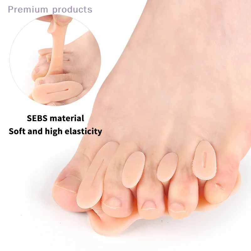 1Pair Toe Protector 4 Fori Per Borsite Correttore Materiale Morbido Gel Raddrizzatore Distanziatori Barelle Sollievo Dal Dolore Del Piede Strumento di Cura