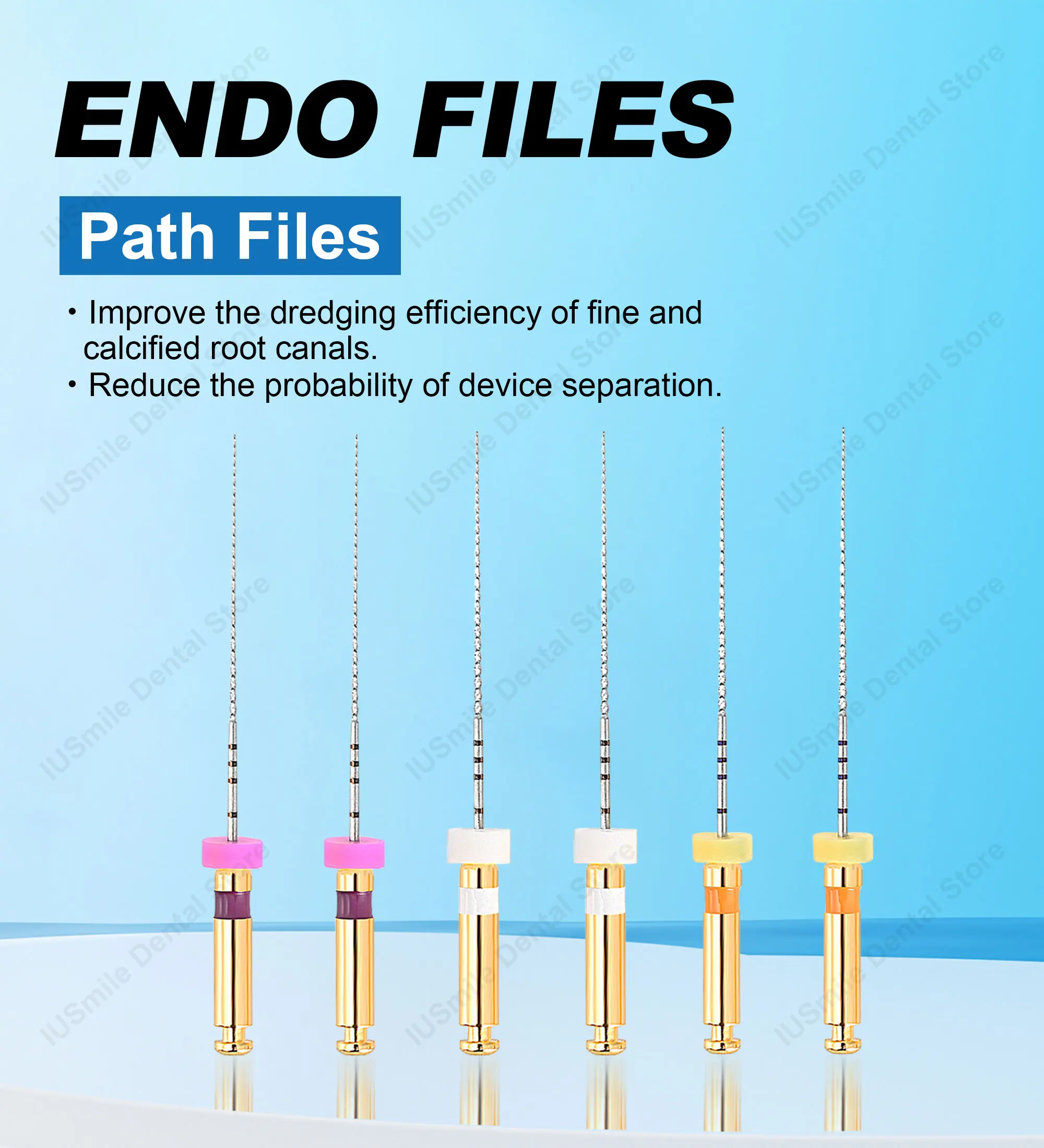 Glin Dental Instrument Rotatable Niti Path Glide Files Endo Rotary Endodontic Files For Root Canal Cleaning