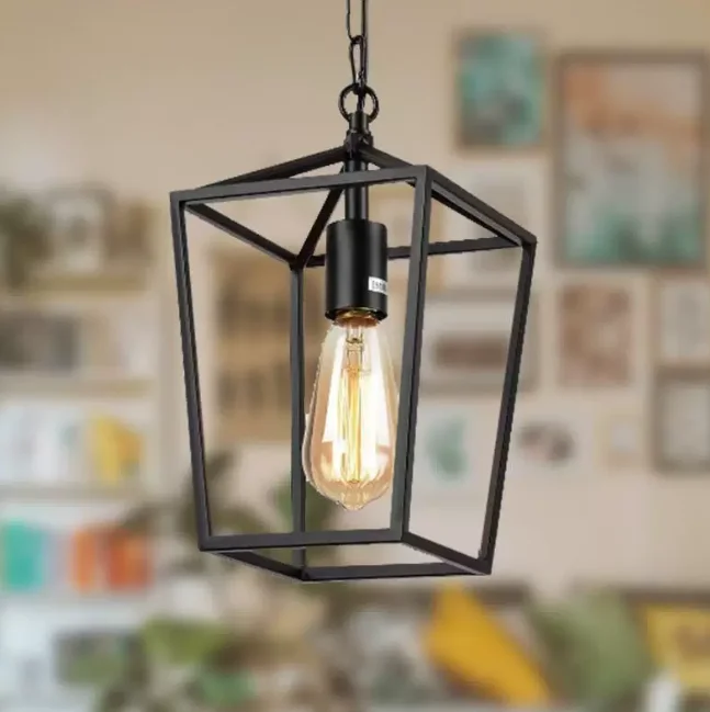 #Vintage Iron Art Industrial Style Living Room Chandelier Grid Design
