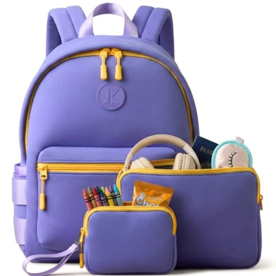 

Toddler Neoprene Backpack 13in with 2 zipper pouch AirTag holder for kids Preschool backpack boys Toddler travel backpack Dayca