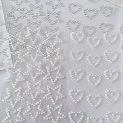 3D Star Heart Shaped Pearls Crystal Stickers Kids DIY Self Adhesive Jewel Crafts Sparkly Rhinestone Stationery Stickers Girls