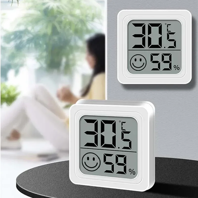Mini Termômetro Digital LCD e Higrômetro para Medição de Temperatura e Umidade Interna com Sensor e Estação Meteorológica