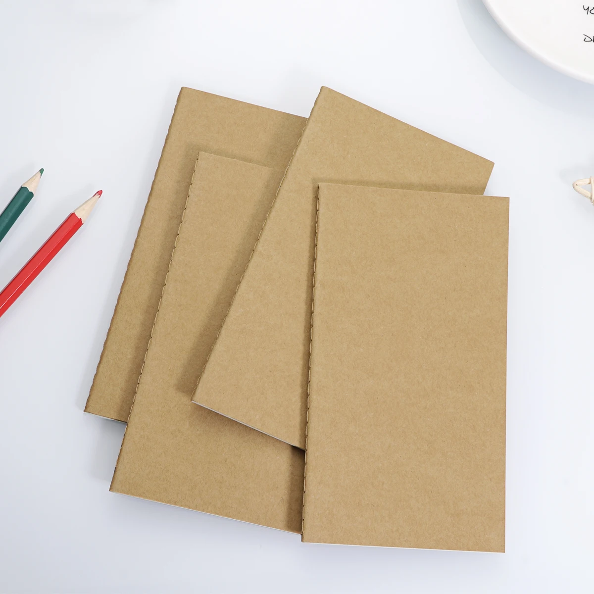 

10pcs Retro Blank Notebook Kraft Paper Notepad Writing Travel Journal Sketching Eye-Friendly Pages Classic Design Gift