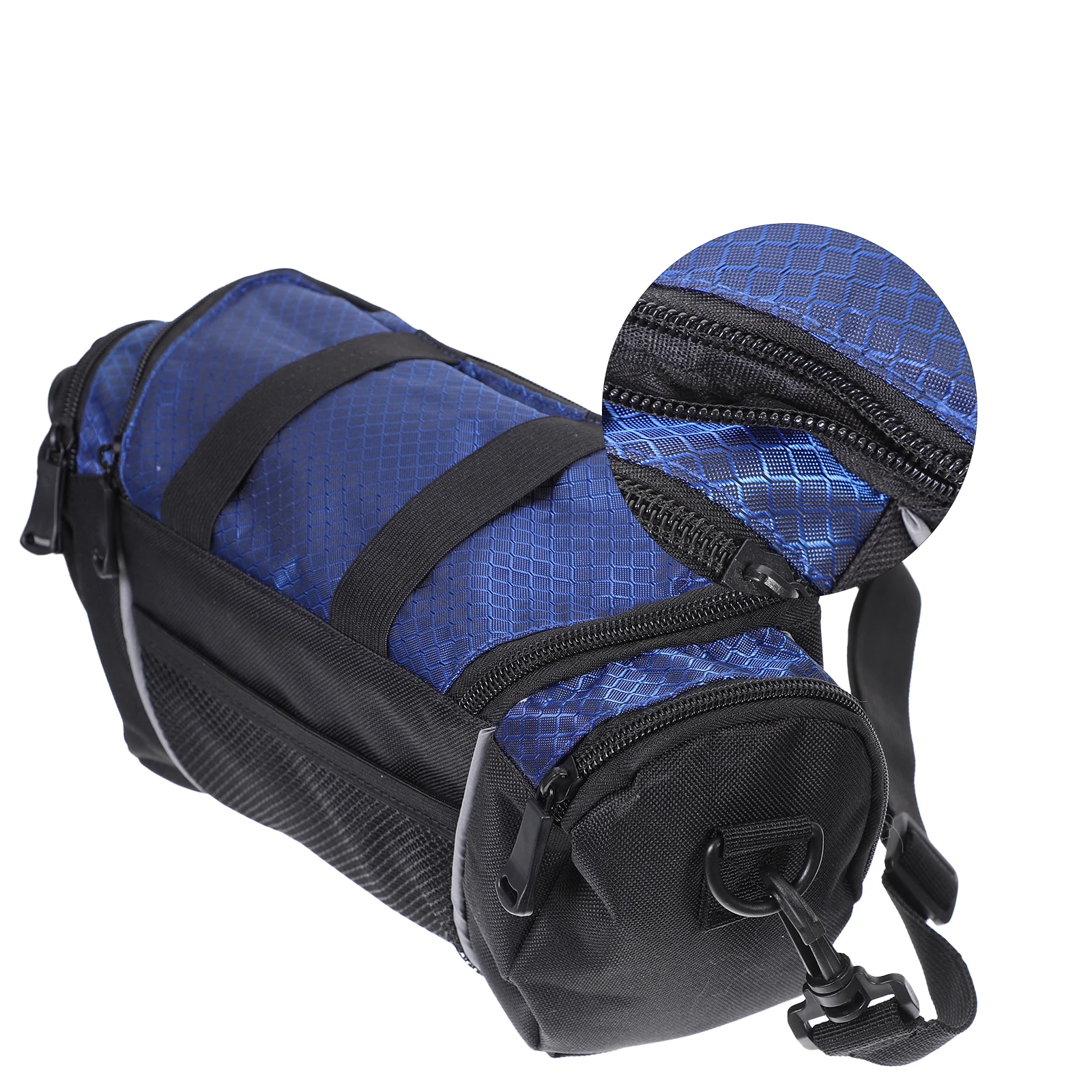 

Multifunctional Bike Handlebar Bag Blue Polyester Cycling Bags Front Head Bag Phone Storage Repair Tool Folding