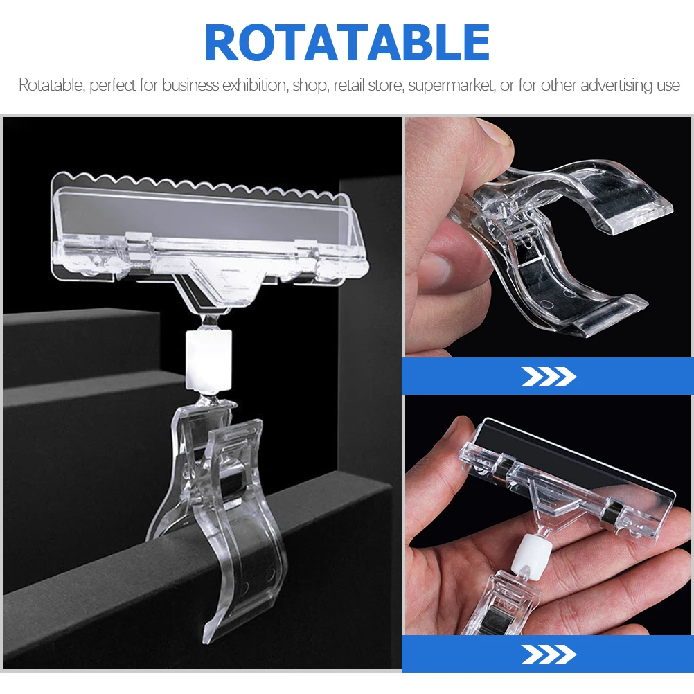 12 Pcs Plastic Sign Holder Clips Price Tag Stand Retail Display Rack Countertop Shelf Merchandise ganizer Store Supermarket