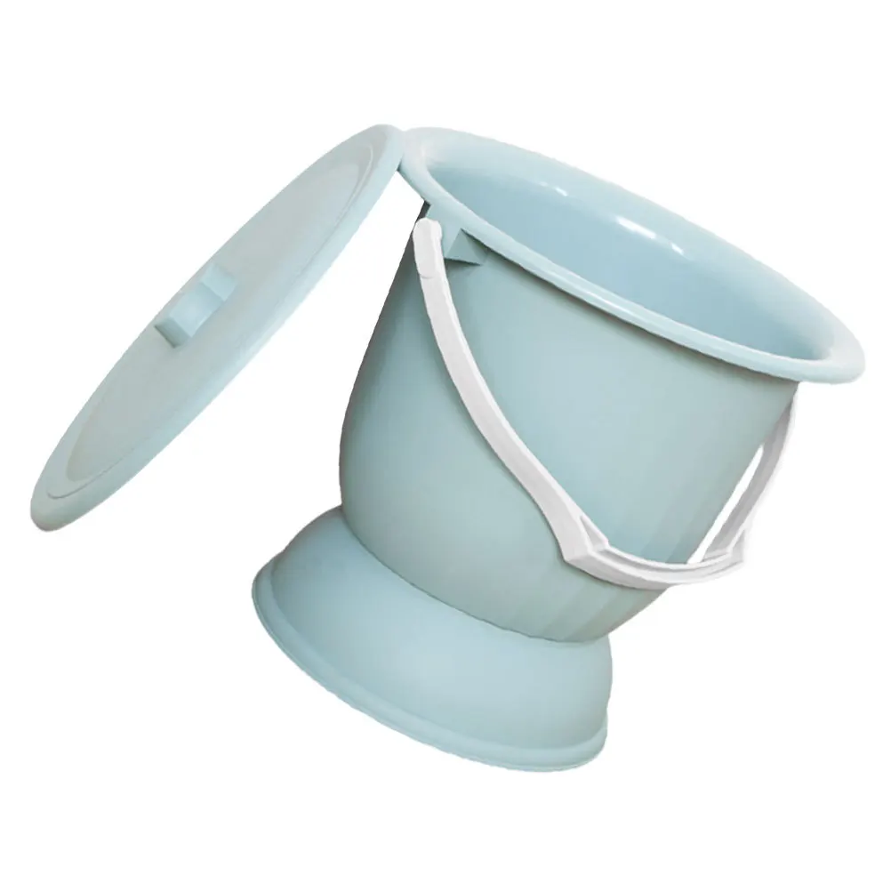 

1pcs Chamber Pot With Lid Portable Urine Bucket Plastic Bedside Toilet For Elderly Home Use Lightweight Pp Spittoon Non-Skid
