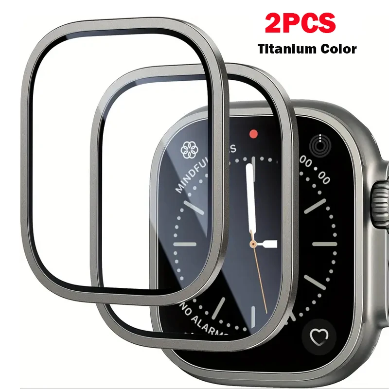2PCS HD Metal Tempered Glass For Apple Watch Ultra 49mm Screen Protector Anti-Scratch Bumper Full Film for IWatch Ultra 49mm
