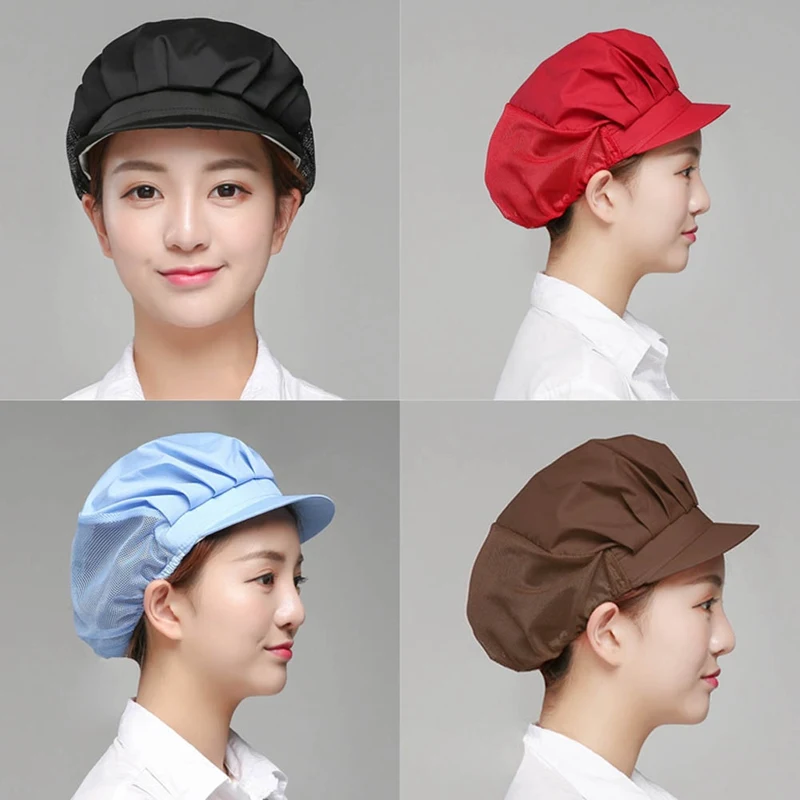 Waiters Uniform Cafe Bar Baker Hats Dustproof Working Hat Hair Cover Mesh Patchwork Visors Caps Kitchen Restaurants Cooking Cap