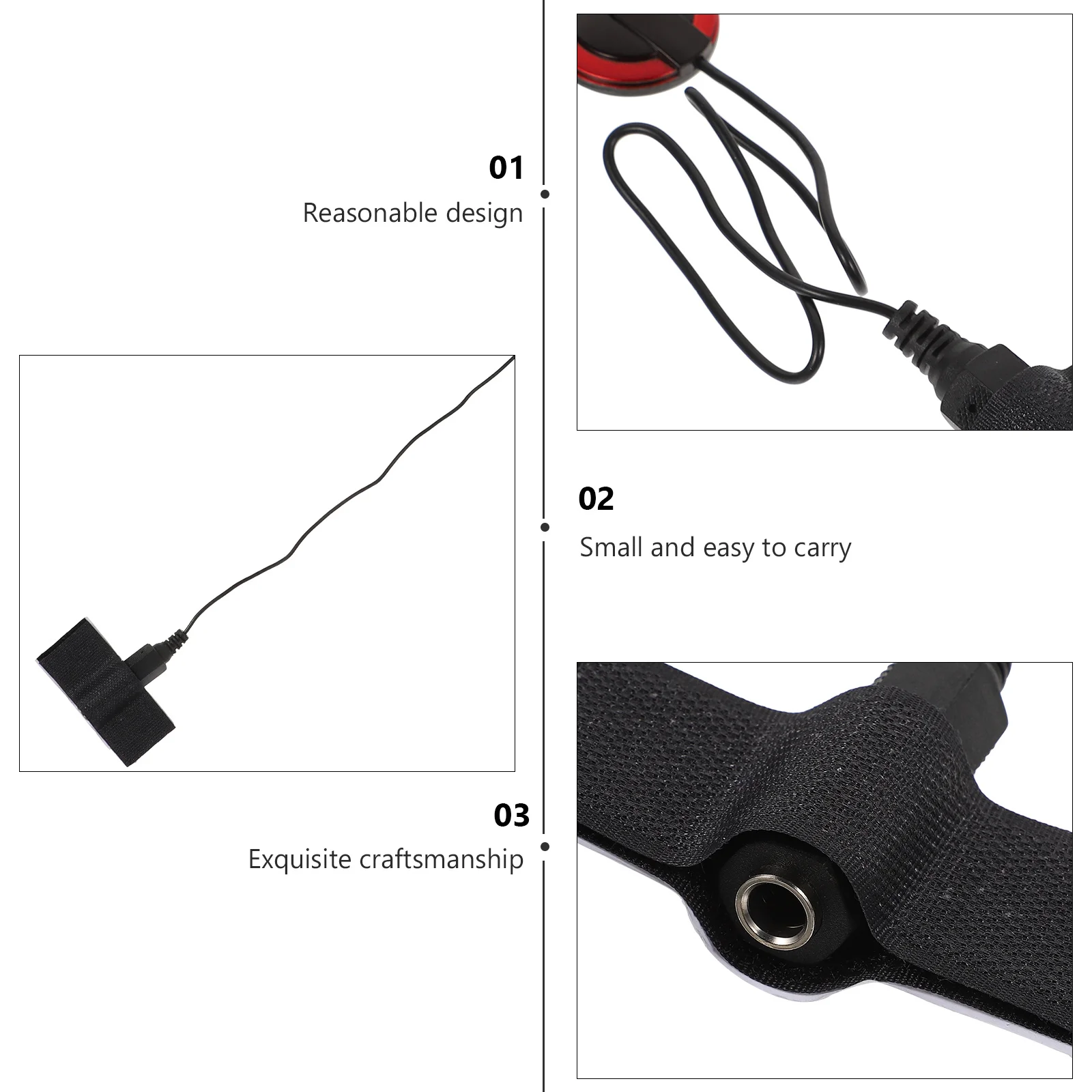 

1 set 1 Set Thumb Piano Pickup Metal Abs Durable Noise Reduction Small Size Instrument Accessory Piezo Transducer Cable