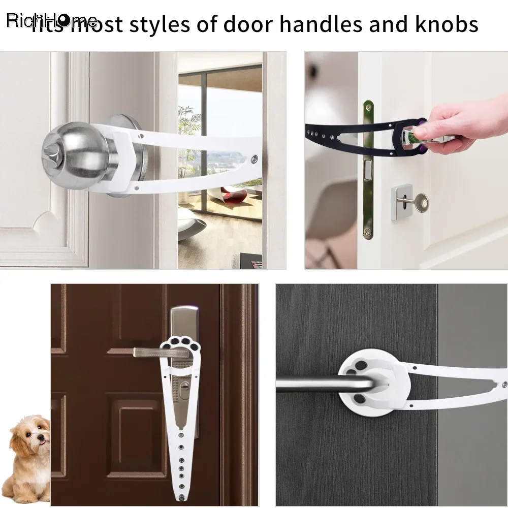 6-hole Door Holder Latch for Cat and Dog, Adjustable Flex Latch Strap, Elastic Gate Lock Pet Cat Door Holders Latch,Keep Dog Out