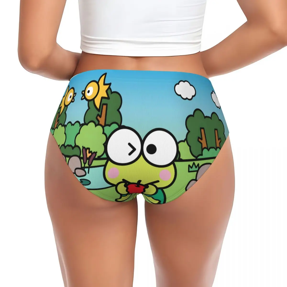 Biancheria intima elasticizzata per film da donna con mutandine brevi carine Keroppi Kawaii personalizzate
