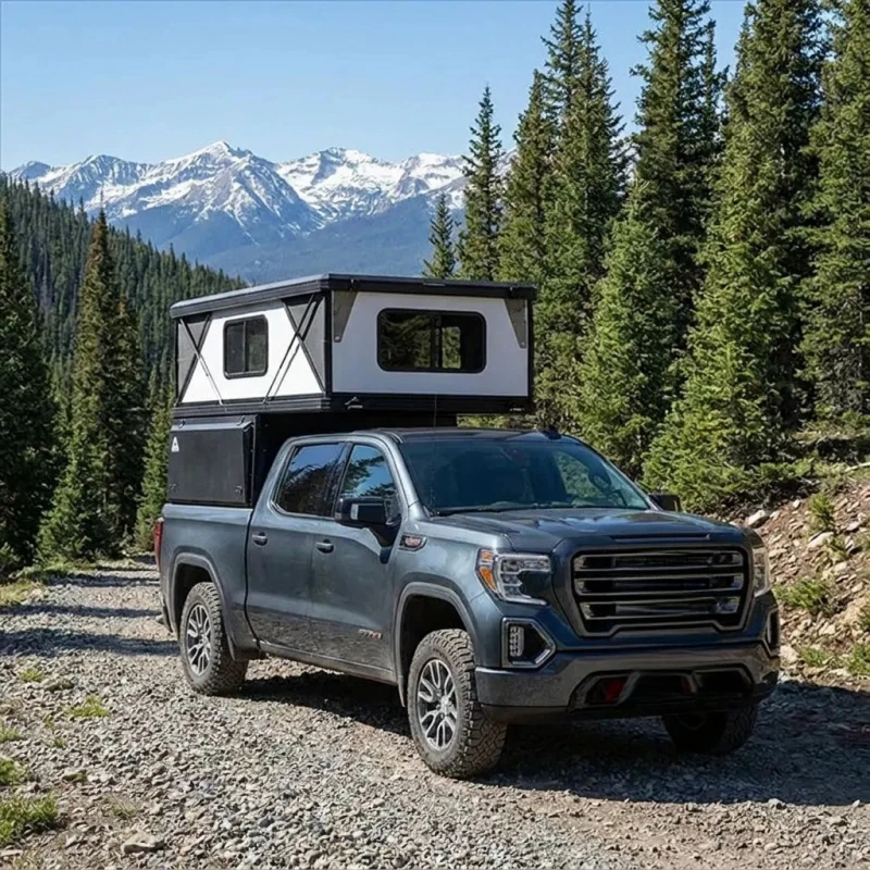 Aluminum Pickup Camper Shell Hardtop Tent for Tacoma F150 Off-road
