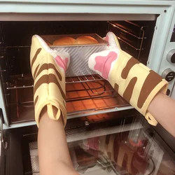 1PC Cute Cat Paws Oven Mitts Cat Claw Baking Oven Gloves Anti-scald Microwave Heat Resistant Insulation Non-slip Cat Paw Gloves