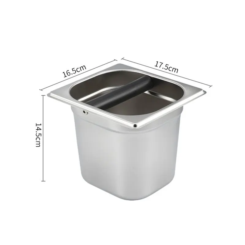 [ABFI!】 Anti-Slip Stainless Steel Coffee Knock Box Espresso Waste Bucket Trash Bin Dump Bin