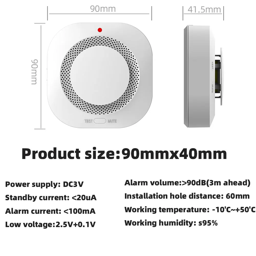 PGST Tuya Smart Zigbee датчик дыма детектор дыма датчик домашней безопасности для системы безопасности через приложение Smart Life