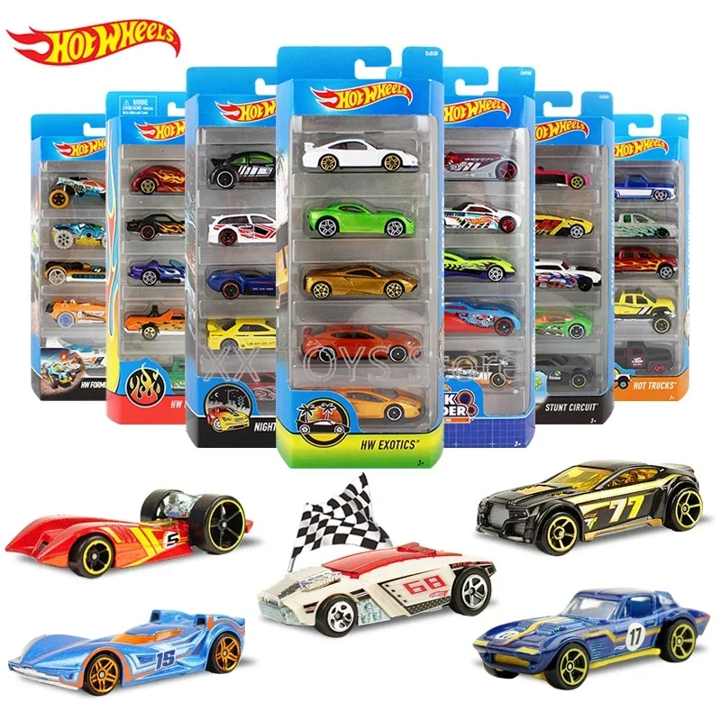 Hot Wheels Metal Sports Car 5-Pack BatMan Fast and Furious Ford Toyota Supra Nissan Car Model 1:64 Scale Metal Die-Cast Cars