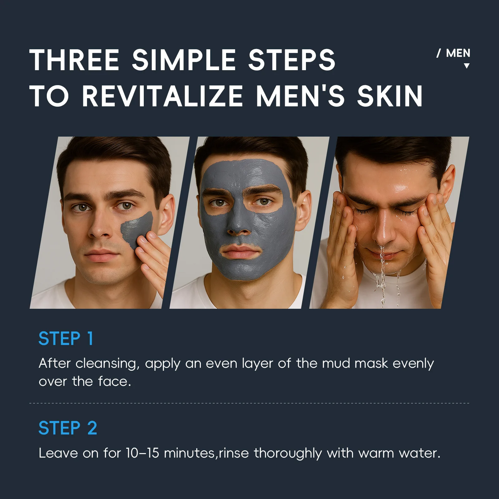 Dead Sea Mud Mask 100g Deep Cleansing Face Mask Removes Blackheads Blackhead Pore Minimizing Purifying for Men Mens Oily Acne