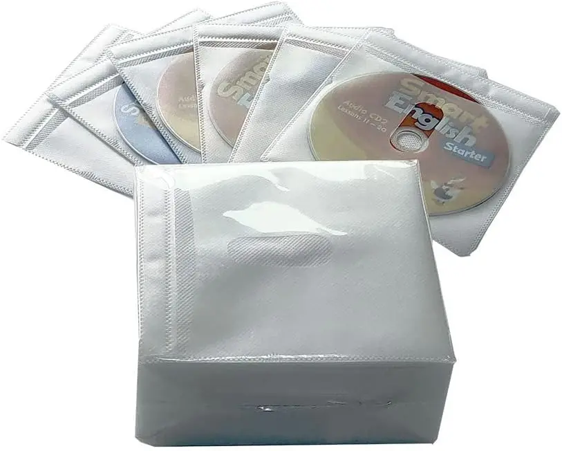 

100PCS CD Storage Cases, Standard Two-Sided Clear CD Sleeve case with Drop-Proof Closure