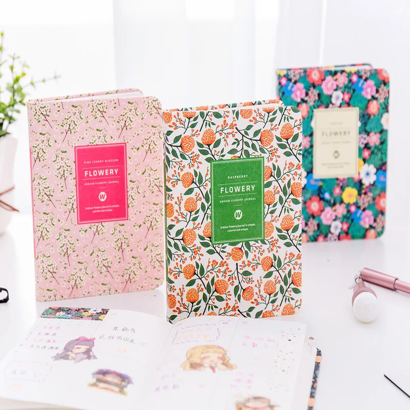 Kawaii Floral Plants Planner Notebook Ins Diary Journal Budget Study Planner Monthly Agenda Schedule Organizer Korean Stationery