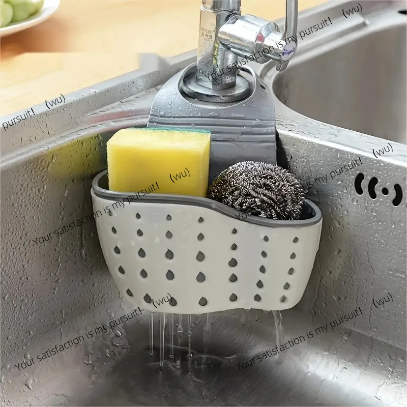 ZOCI-Sink Draining Hanging Basket Adjustable Kitchen Accessories Rubber Sink Bag Soap Sponge Shelf Faucet Holder for Bathroom
