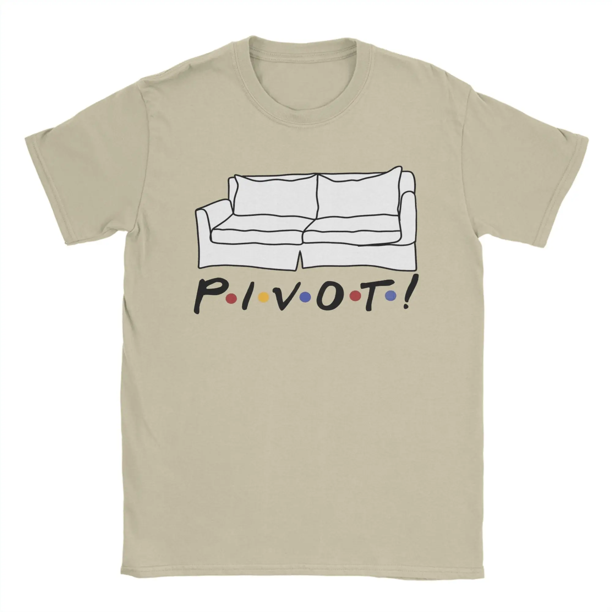 Men T-Shirt Pivot! Friends couch tv show Vintage Cotton Tees Short Sleeve  T Shirts O Neck Clothes Adult