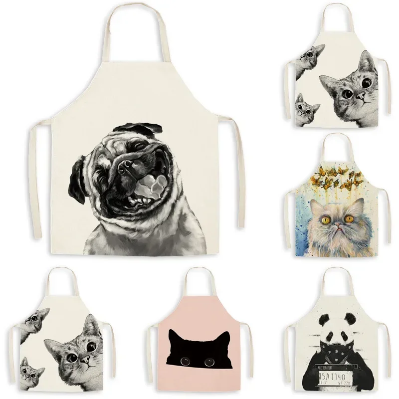 Apron cartoon pattern supermarket household kitchen fashion catering milk tea restaurant work clothes