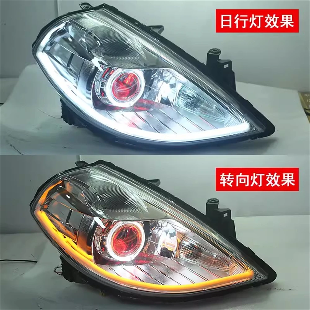 Car Led Front lamp modified angel eye Headlight Assembly for 05-15 Nissan Tiida Turn Signal DRL Daytime Running Light