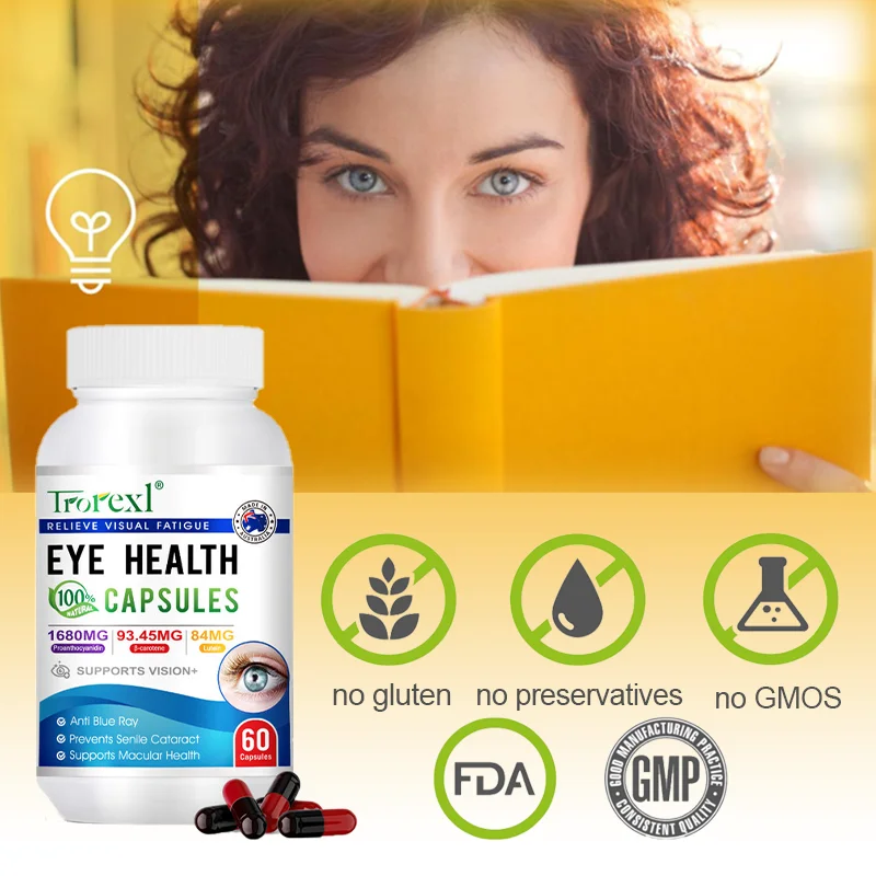 Eye Supplements for Clear Vision,Eyesight improvement,Lutein Extract for Eye Strain, Dry Eyes, and Vision Relieve Fatigue health