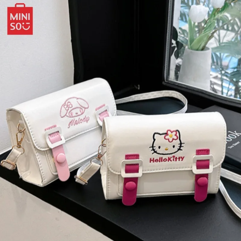 Cute Sanrio Square Shoulder Bags Kawaii Cartoon Anime Hello Kitty Kuromi Melody Cinnamoroll Fashion Crossbody Bag Handbag Gifts