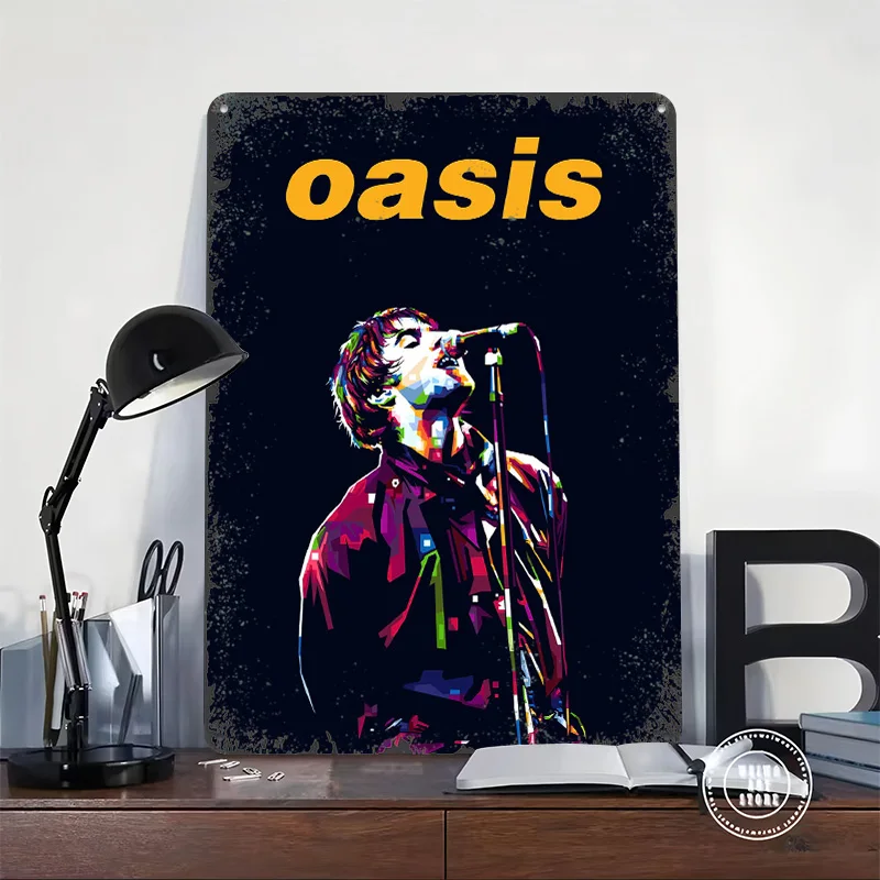 Liam Gallagher Oasis Metal Poster Customized Wall Art Retro Vintage Tinplate Signs for Room Decorations Home Decor Items Plate