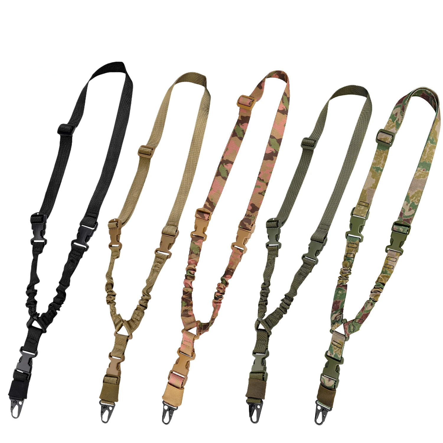 Tactical Gun Single Point Sling Adjustable Bungee Rifle Shoulder strap length for Airsoft Hunting Accessories Strap M4 Belts