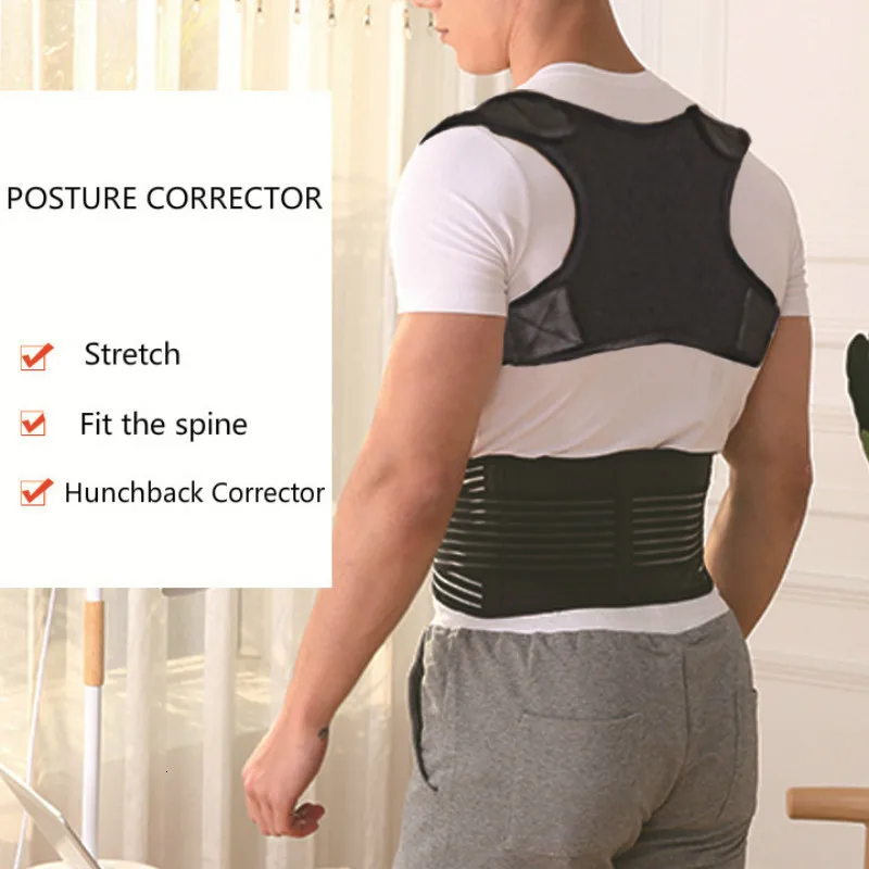 Invisible Back Posture Corrector, ajustável, cinta de ombro, suporte reto, suporte da clavícula, homens, mulheres, adulto, crianças