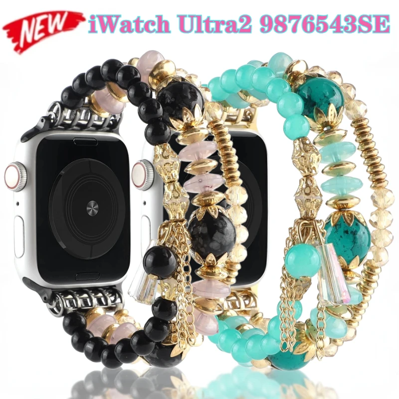 Jewelry Strap for Apple Watch Series Ultra 10 9 8 7 46mm 45mm 41mm Fashion Bracelet Wristband for IWatch 6 5 4 SE 44mm 40mm 42mm