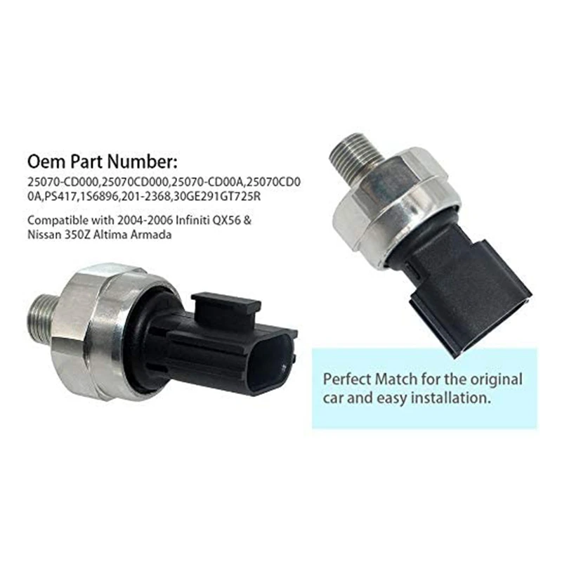 PS417 Oil Sensor sakelar tekanan minyak untuk 2004-2006 Infiniti QX56 & Nissan 350Z Altima 25070-CD000 1S6896