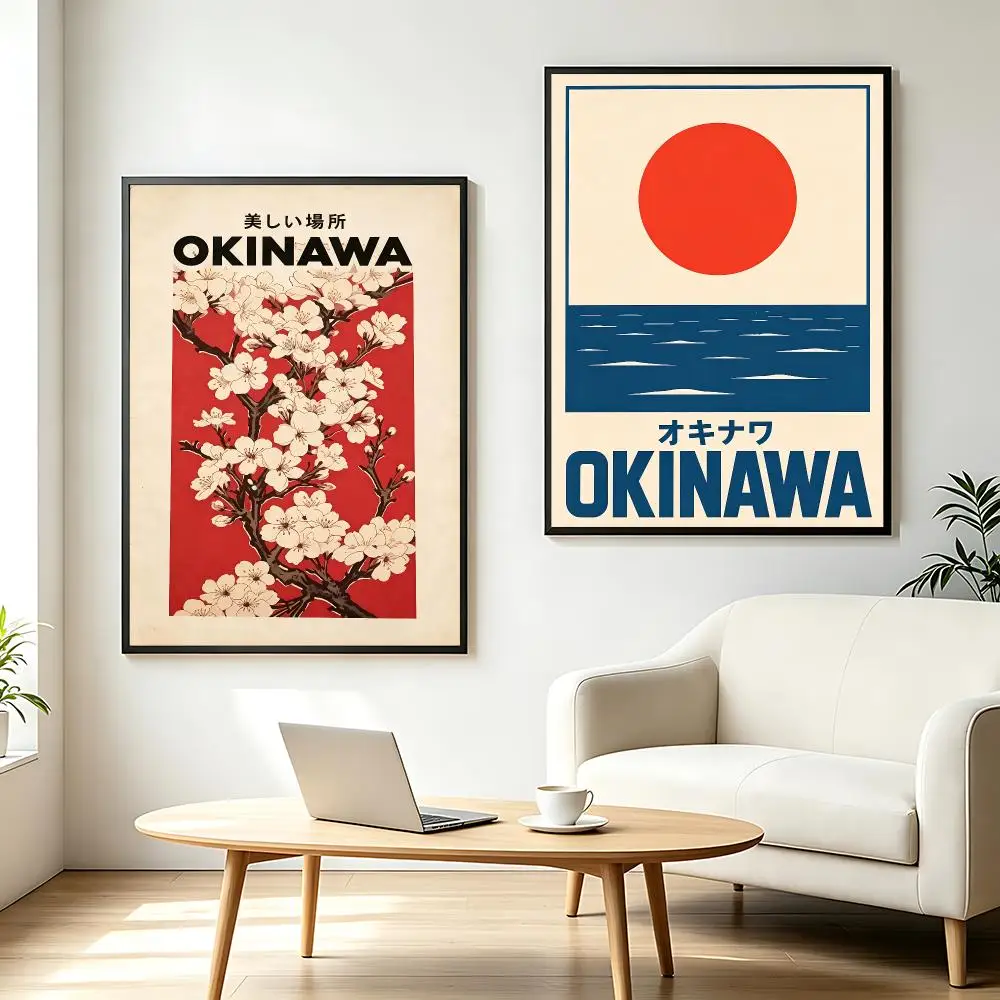 pattern Okinawa Poster  Poster HD Printing Fresh and Nordic Home Decor Wall Art for the Living Rooms Hallways Gift Giving