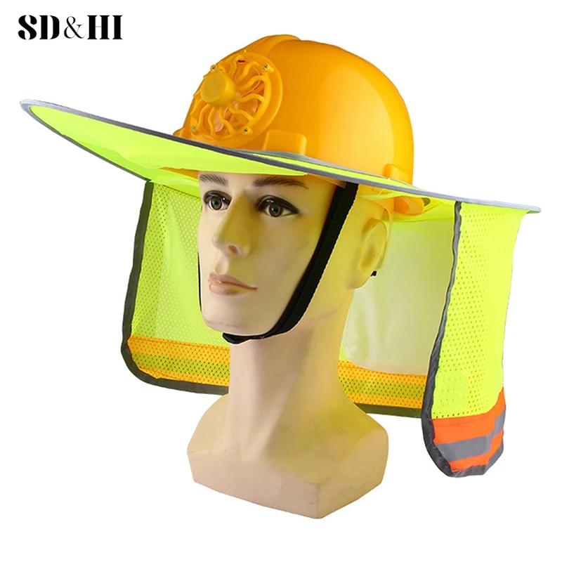 Imagem -04 - Summer Sun Shade Safety Hard Hat Neck Shield Capacetes Reflective Brim Cap Capa para Trabalhadores da Construção Civil