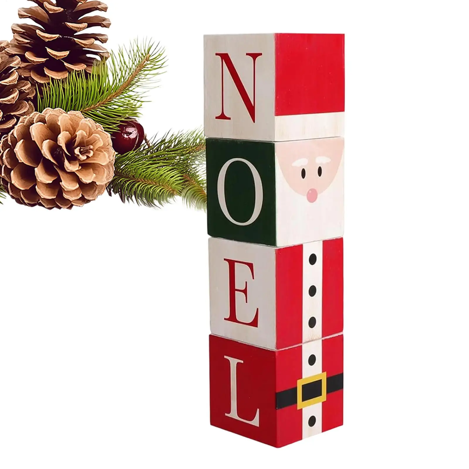 Rural Style Multi-faceted Wooden Christmas Decoration Snowman Holiday Desktop Ornament For Home Living Room Bedroom