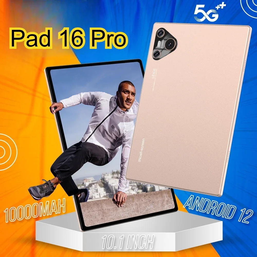 

New 16 Pro Tablet 10.1 inch 4G 5G Dual SIM 16GB+1TB Snapdragon 870 Tab PC 10000mAh Battery Android Tablets For Children Kids Tab