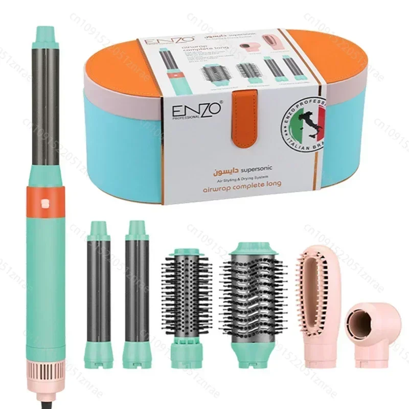 ENZO Professional Multi Functional Hair Straightener Curling Iron Hair Dryer Hot Air Comb Negative Ions Styling Tools Gift Box