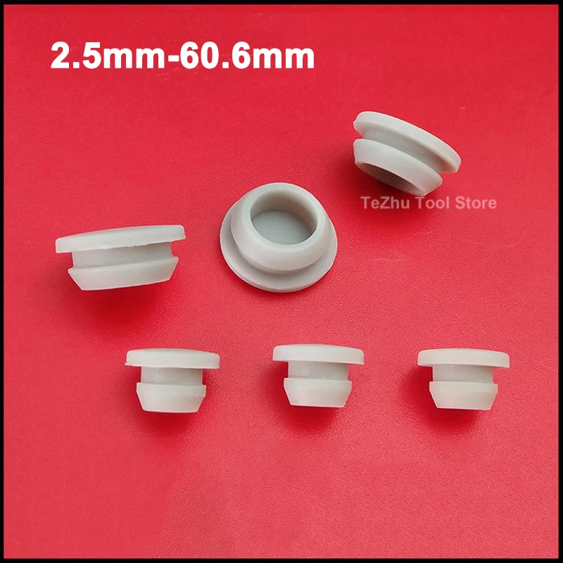 

Grey Silicone Rubber Hole Caps T-type Plug Cover 2.5mm-60.6mm Snap-on Gasket Blanking End Cap Seal Stopper