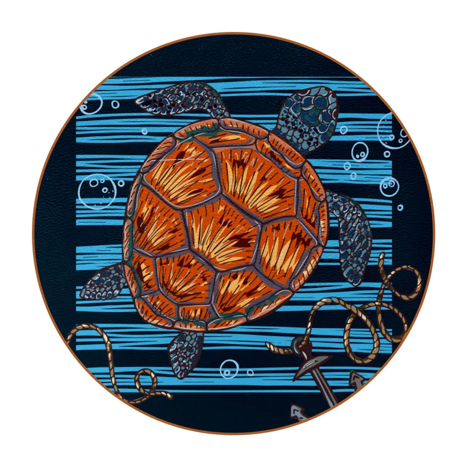 

Tropical Aloha Sea Turtle Drink Coasters Absorbent Coasters Round Ceramic Coaster with Cork Base Cups Place Mats for Home Decor